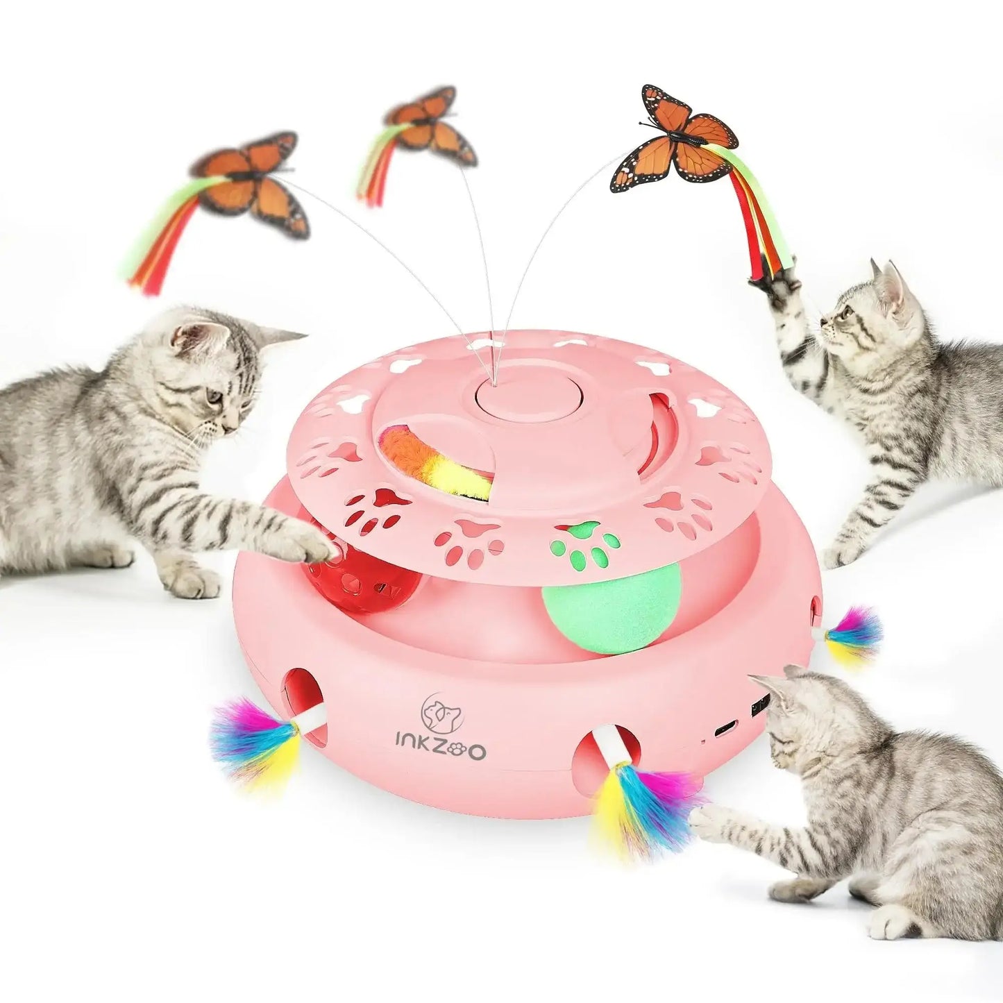 INKZOO 4-in-1 Interactive Cat Toy - Alexa Pet Shop