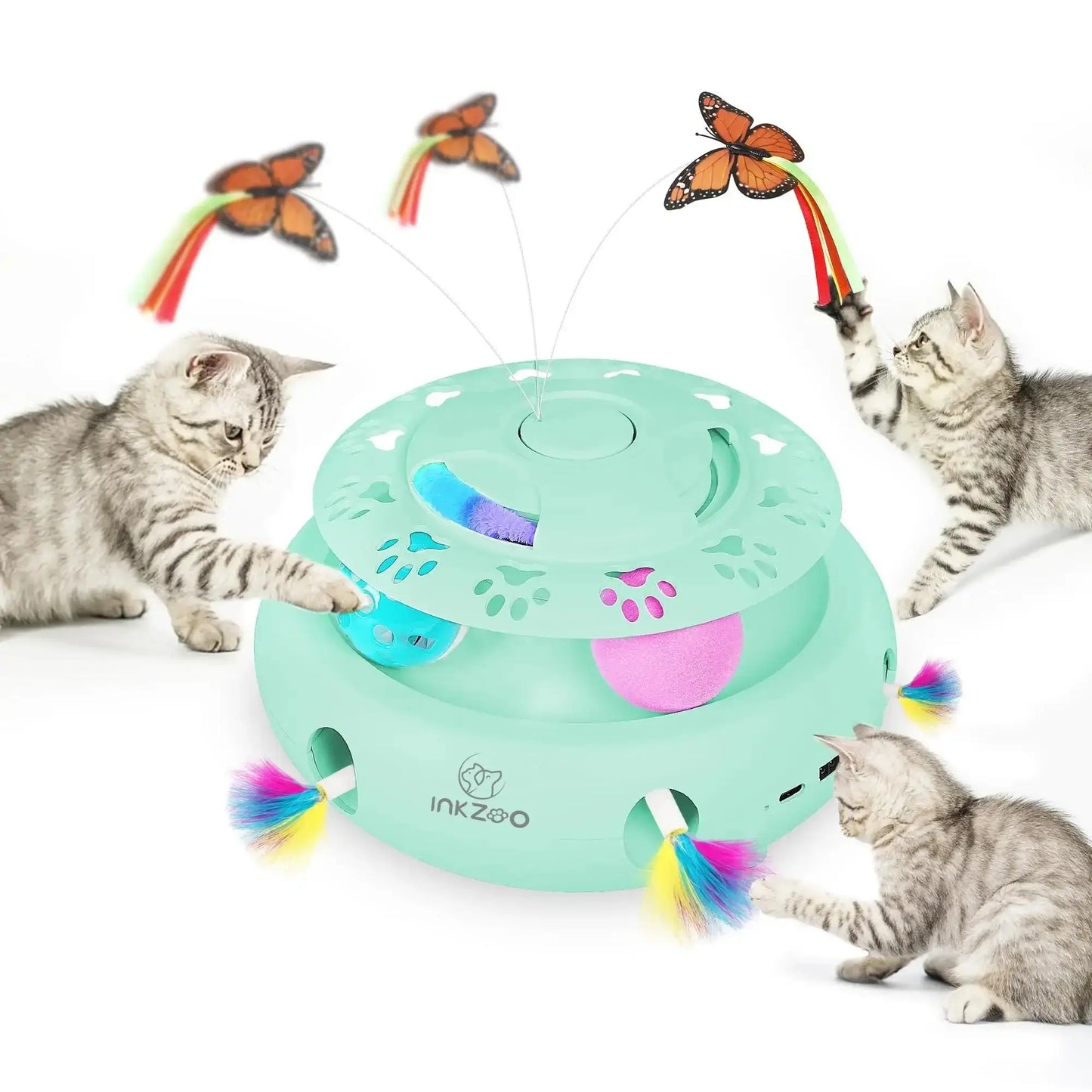 INKZOO 4-in-1 Interactive Cat Toy - Alexa Pet Shop