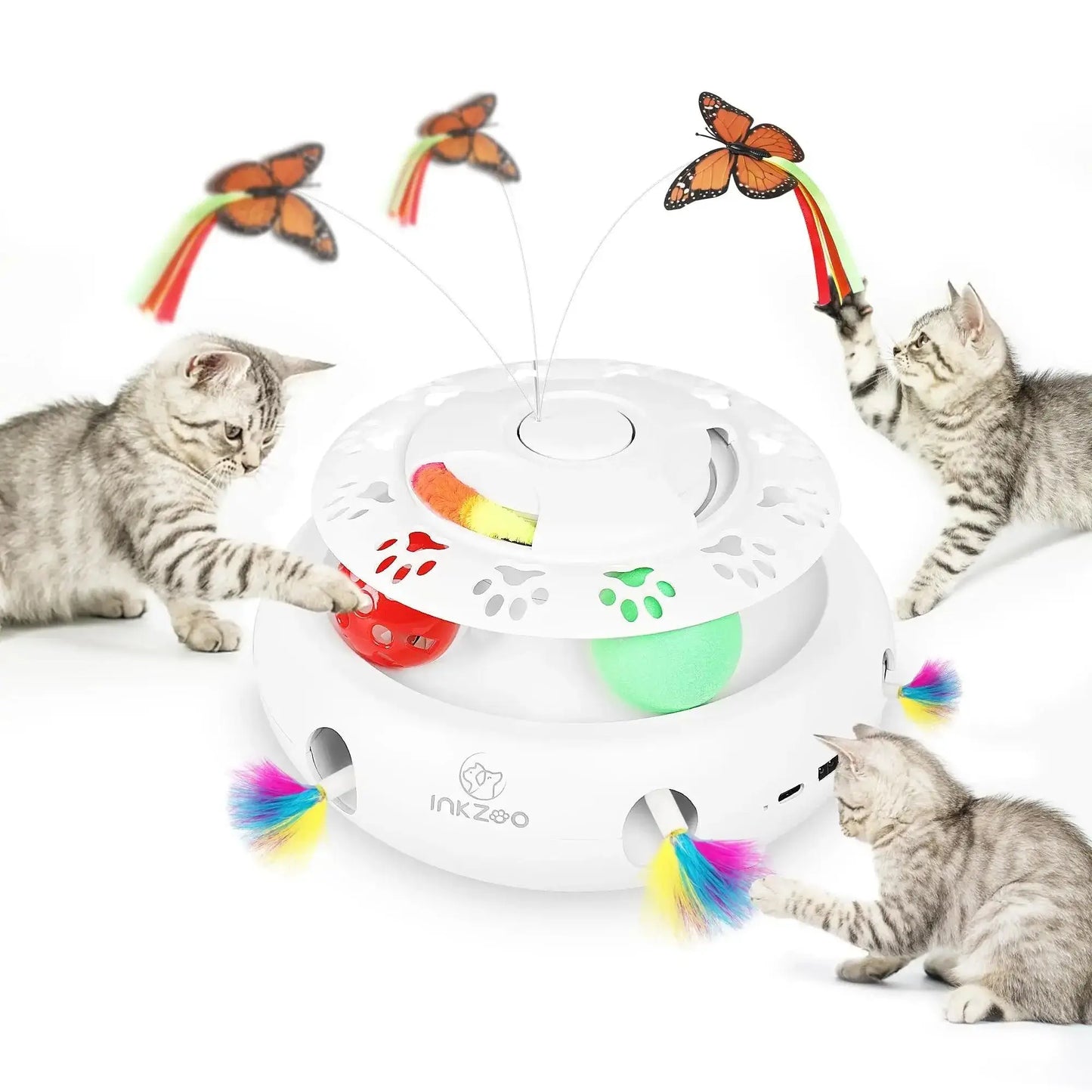 INKZOO 4-in-1 Interactive Cat Toy - Alexa Pet Shop