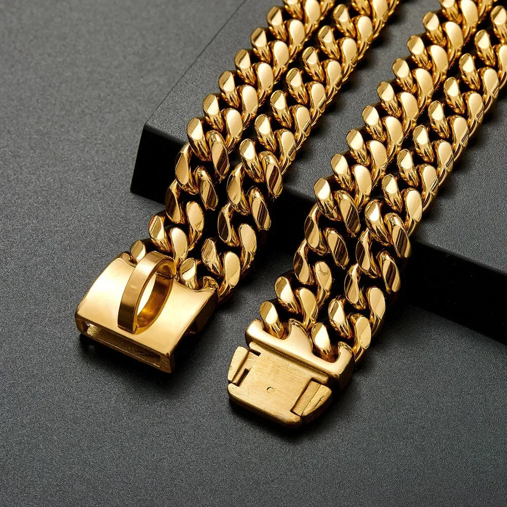 Golden Guardian-Gold Dog Chain Collar