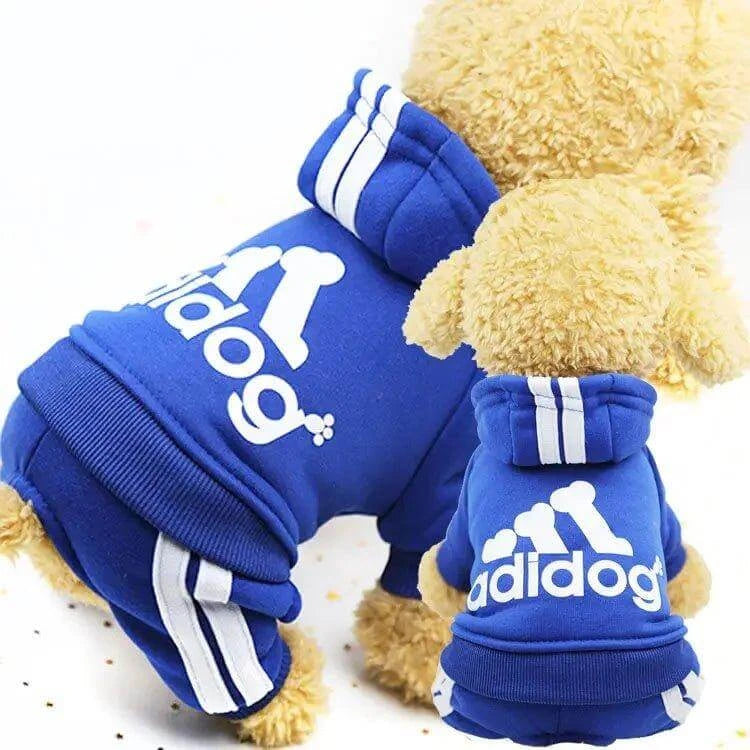 Adidog warm hoodies for small and medium dogs, featuring stylish design and cozy fit for autumn and winter wear.