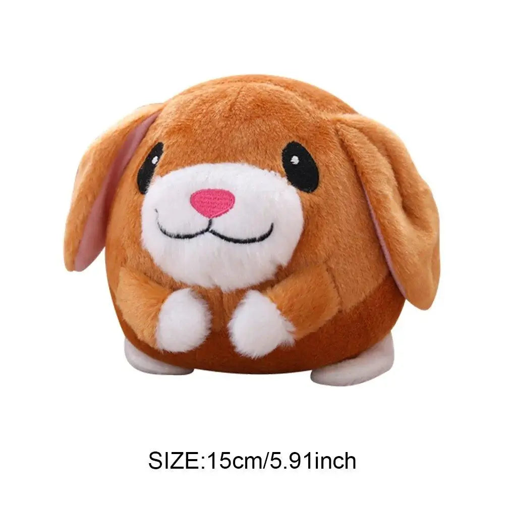 BounceBuddies Plush Toy - Interactive moving dog and cat toy, made of soft fleece, 15cm size, fun and engaging for pets.