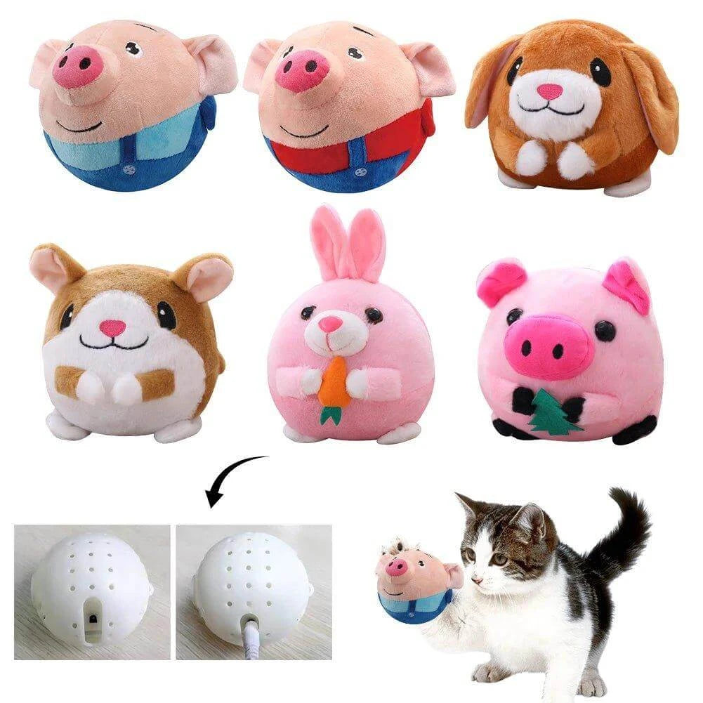 BounceBuddies plush toy collection featuring interactive pet balls for fun and training with dogs and cats.