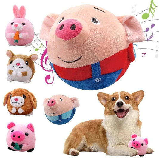 BounceBuddies plush toys for dogs, featuring playful designs, soft fleece fabric for fun, engaging pet entertainment.