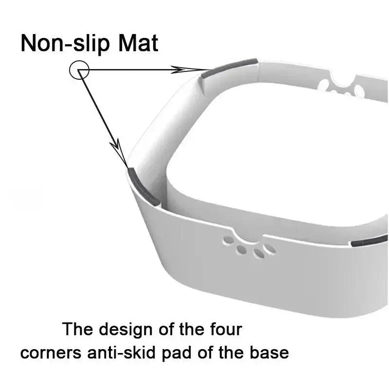 Diagram highlighting the non-slip mat and anti-skid design of the EasySip Water Bowl base for stability.