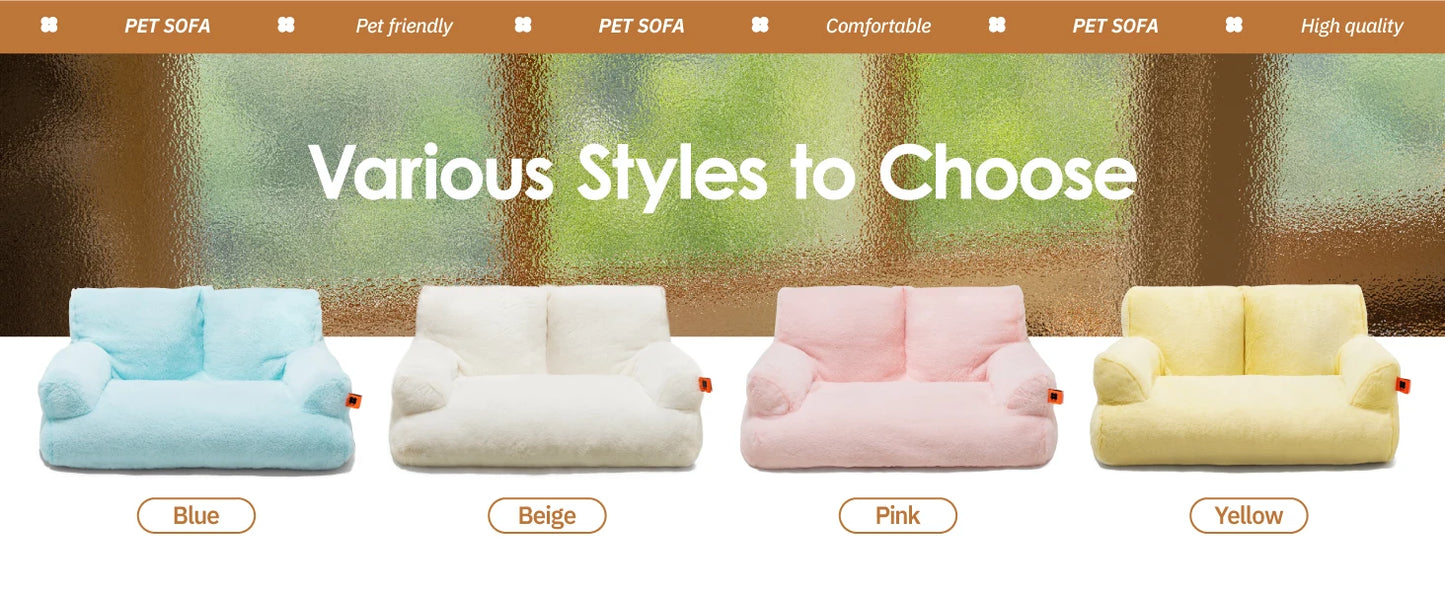 Cozy Pet Sofa - Fluffy Resting Bed