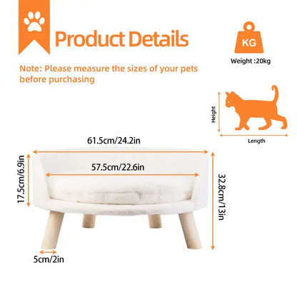 Product details for Royal Paws Luxury Cat Bed, dimensions and features for small and medium pets.