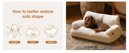 Cozy Pet Sofa - Fluffy Resting Bed