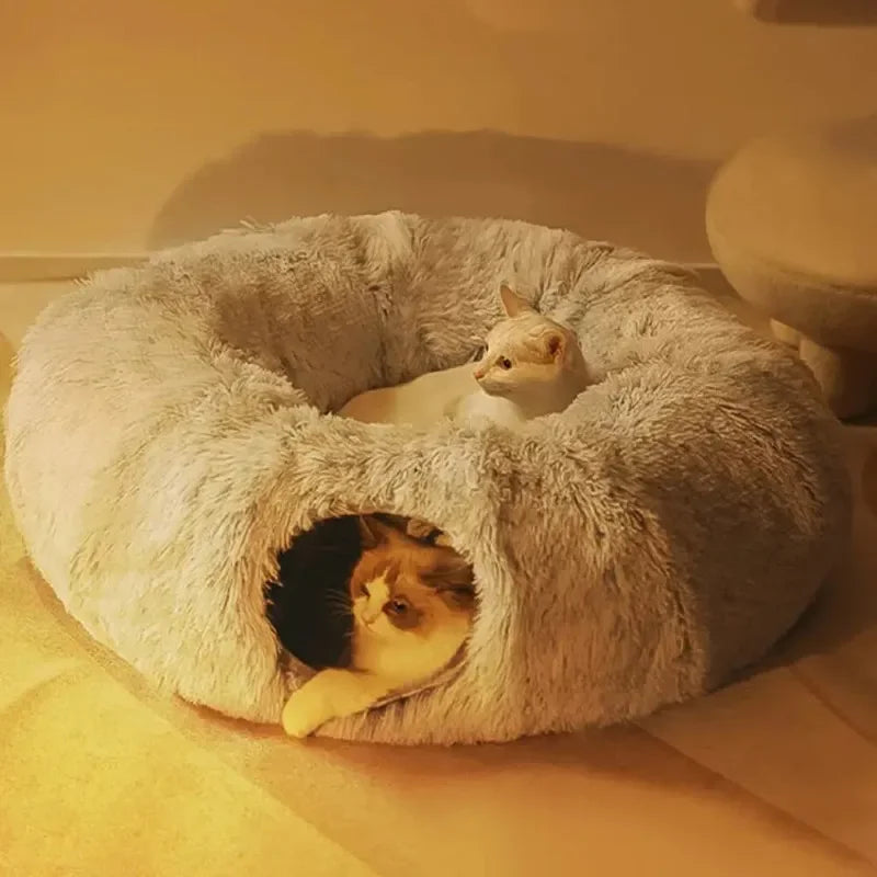 Fluff 'n' Tunnel Cat Bed