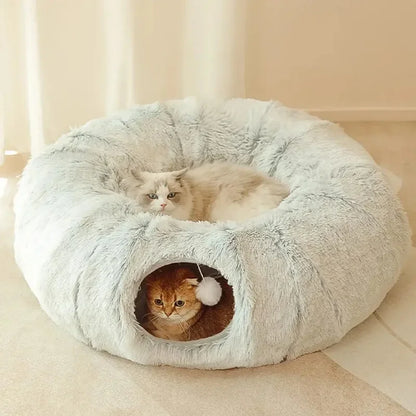 Fluff 'n' Tunnel Cat Bed