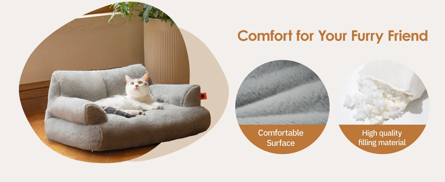 Cozy Pet Sofa - Fluffy Resting Bed