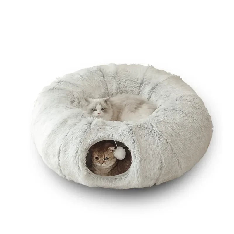 Fluff 'n' Tunnel Cat Bed