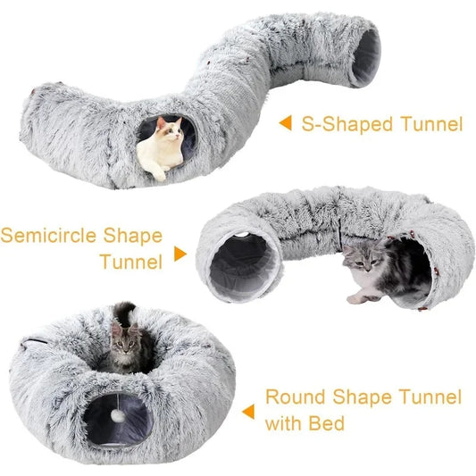 Fluff 'n' Tunnel Cat Bed