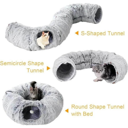 Fluff 'n' Tunnel Cat Bed - Alexa Pet Shop