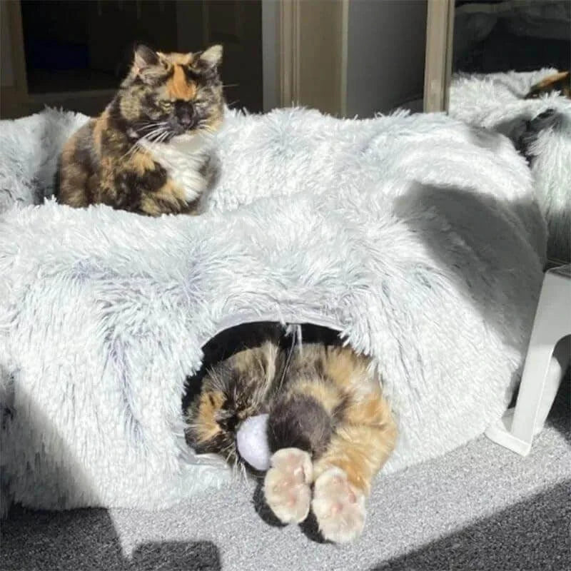 Fluff 'n' Tunnel Cat Bed - Alexa Pet Shop